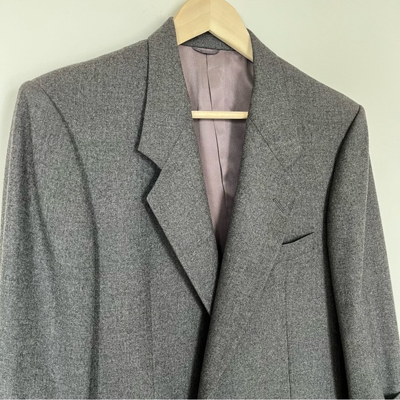 100% Wool Union Made Blazer Vintage Suit Jacket Grey Preppy Oversized Blazer - Picture 5 of 16